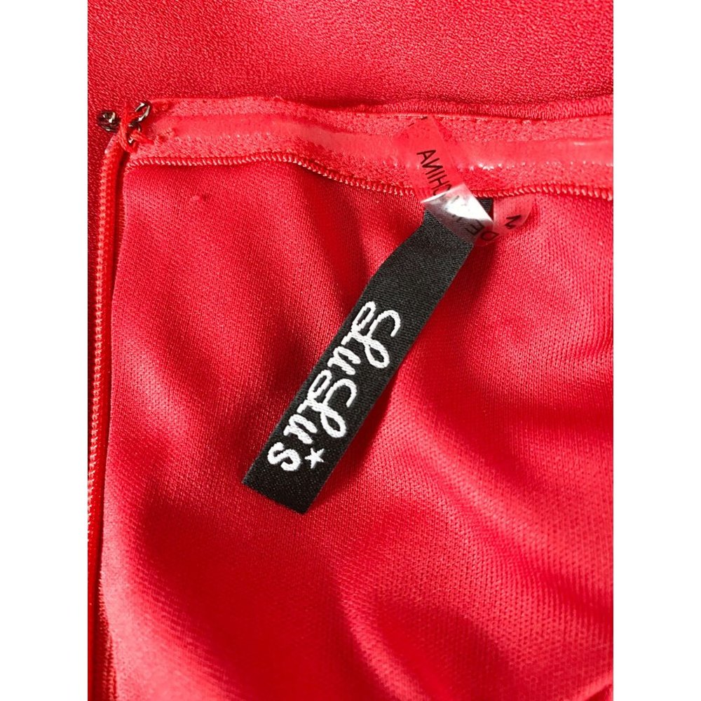 LuLu's Exclusive On the Fun Strapless Red Dress Medium - Picture 3 of 3